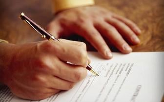 Person signing document